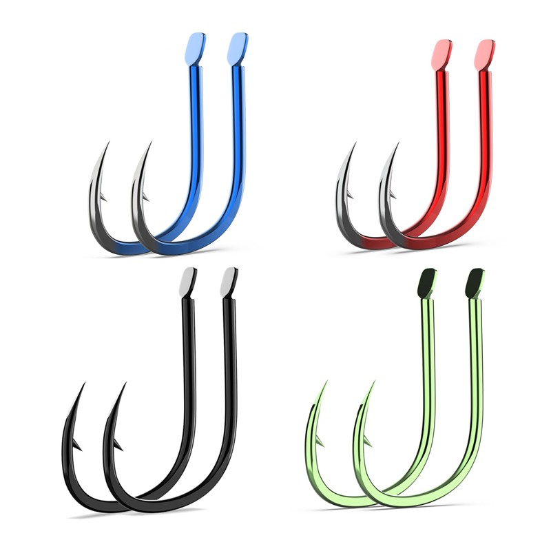 Fishing Hook Assortment - 50Pcs Flat Fishing Hooks Sea Barbed