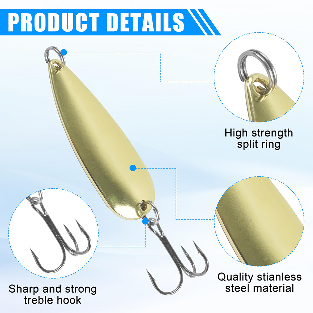 5Pcs Fishing Spoons Metal Fish - огляд і ціна Fishing Hook Treble