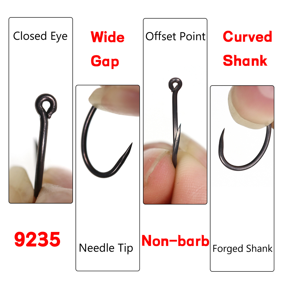 50PCS Matt Black Carp Fishing  - огляд і ціна Fishing Hook Assortment