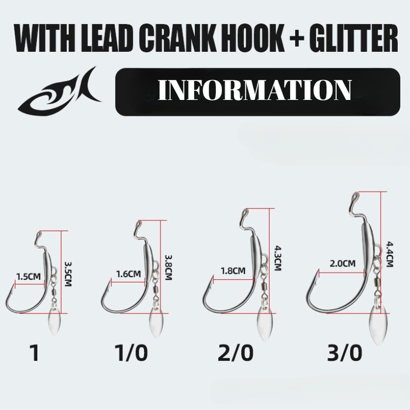 [TUODIAO]Crank Hook Jig Heads  - огляд і ціна Fishing Hook Weedless