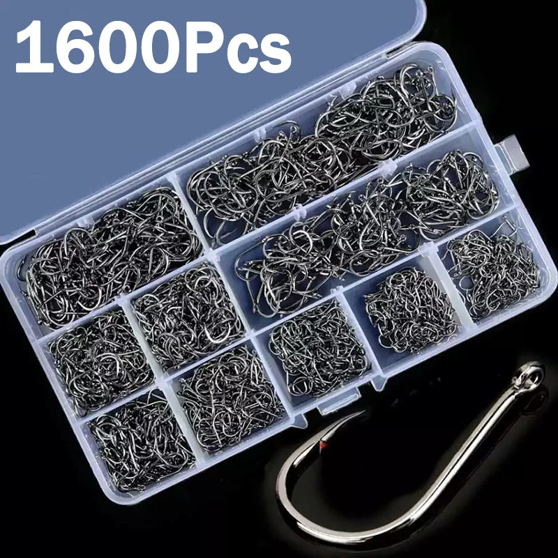 50-1600Pcs/BoxFishing Hooks Ca - огляд і ціна Fishing Hook Assortment