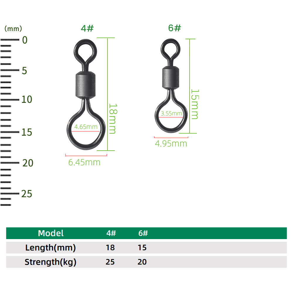 100pcs Carp Fishing Swivel Big - огляд і ціна Fishing Hook Size