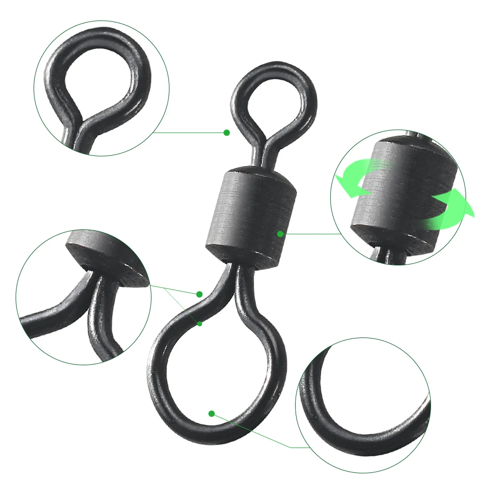 100pcs Carp Fishing Swivel Big - огляд і ціна Fishing Hook Size