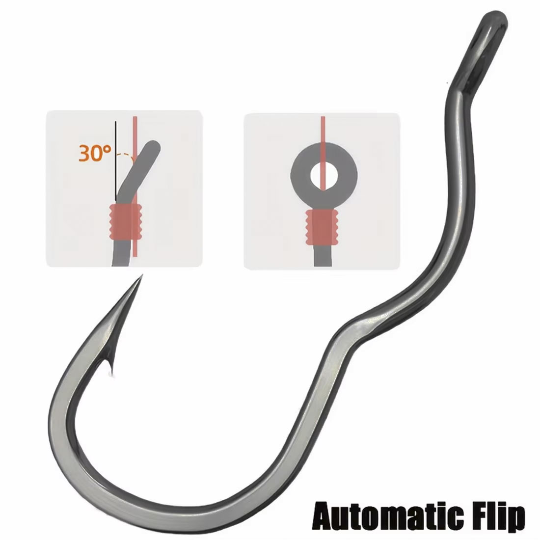 50 Pcs Durable Automatic Flip  - огляд і ціна Fishing Hook Assortment