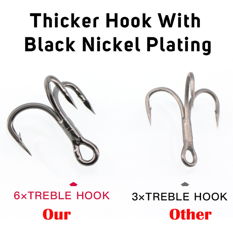 6X Fishing Treble Hook 10Pcs T - огляд і ціна Fishing Hook Barbless