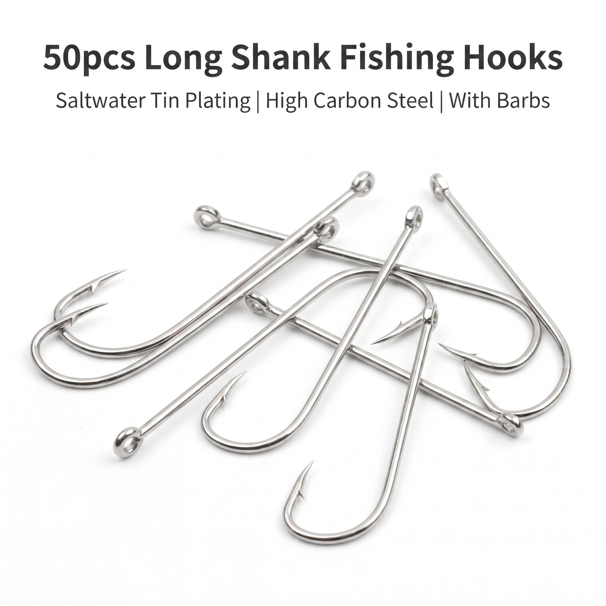 50pcs Long Shank Saltwater Cir - огляд і ціна Fishing Hook Circle