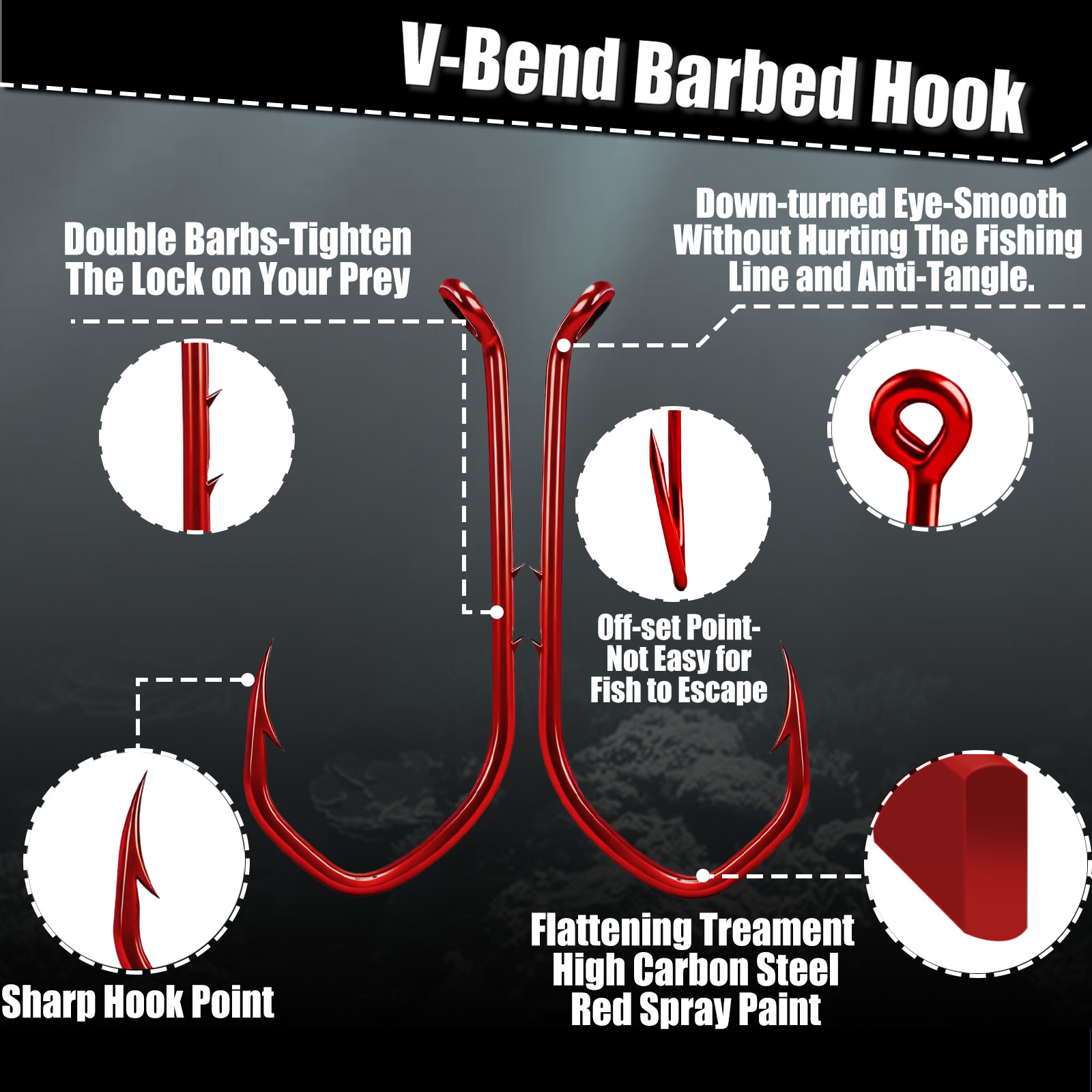 9KM Baitholder Hook 50-100pcs  - огляд і ціна Fishing Hook Circle